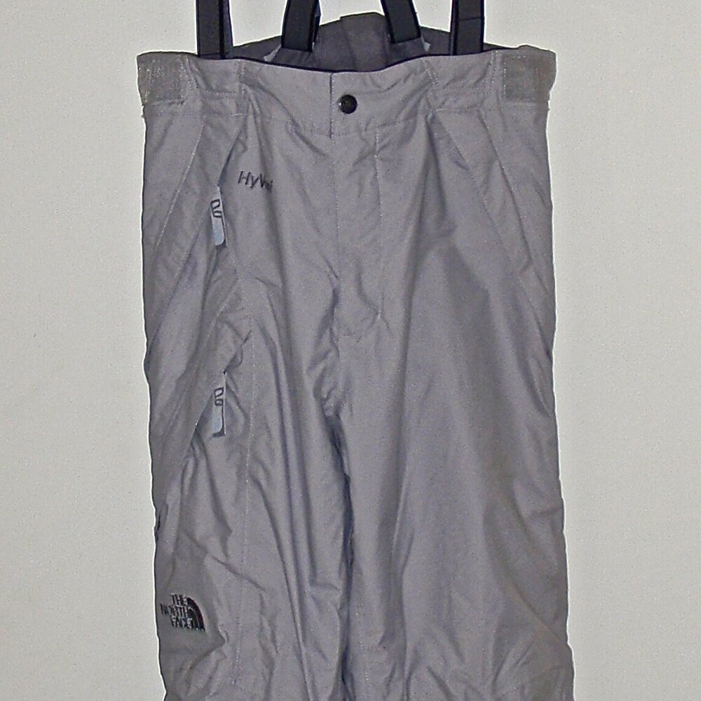 NORTH FACE WOMEN'S HYVENT GREY INSULATED SKI PANTS, DETACHABLE SUSPENDERS SIZE M - Picture 6 of 16